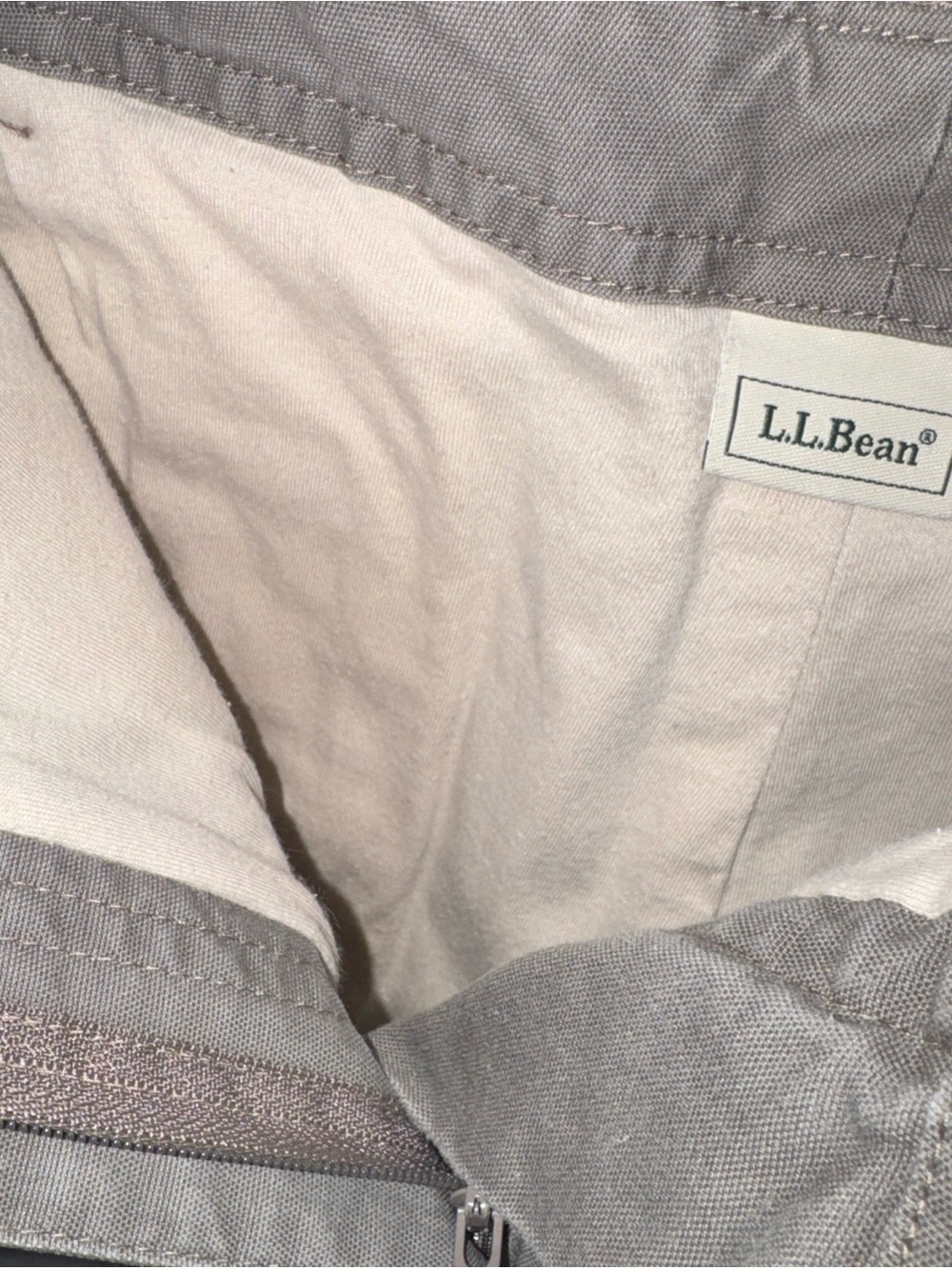 LL Bean Pants Womens 12 Reg Beige Flannel Lined Classic Fit Chino Straight Leg - Picture 8 of 14